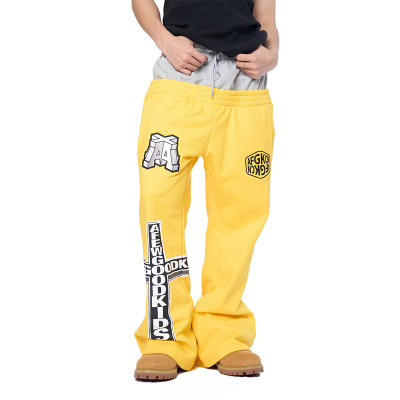 Custom Men's Embroidered Logo Street Pants |  100% Heavy Cotton | Printed Cross Design| Clothing Manufacturer
