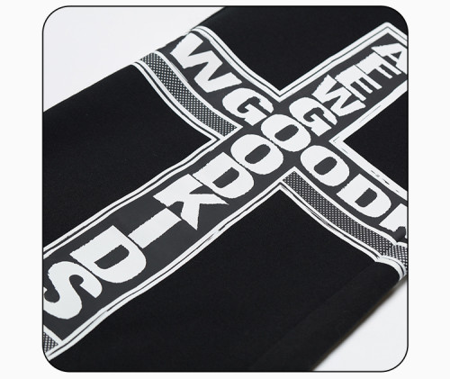 Custom Men's Embroidered Logo Street Pants |  100% Heavy Cotton | Printed Cross Design| Clothing Manufacturer