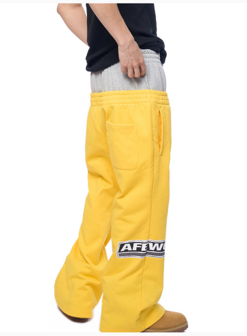 Custom Men's Embroidered Logo Street Pants |  100% Heavy Cotton | Printed Cross Design| Clothing Manufacturer