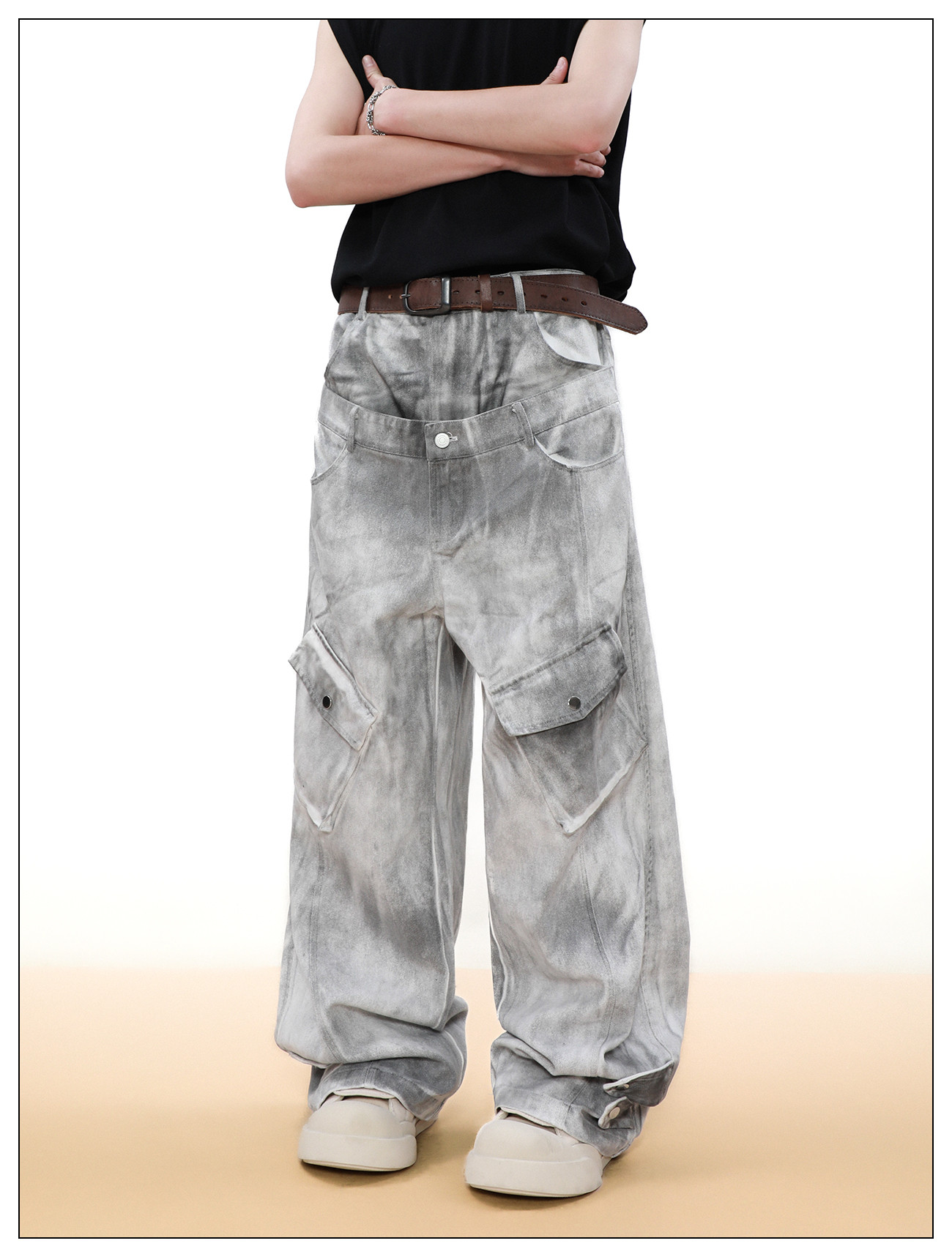 Double Waist Cargo Jeans