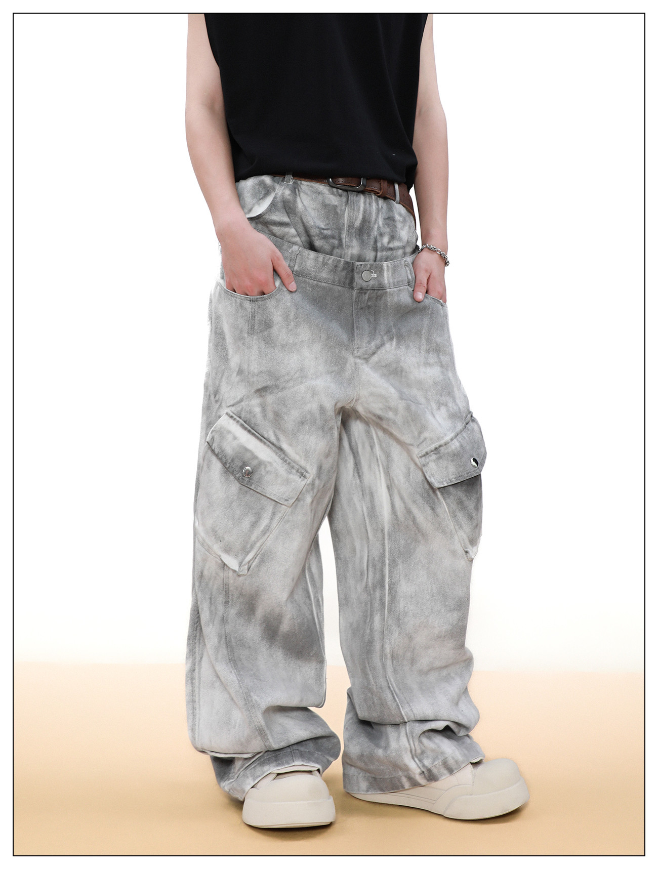 Double Waist Cargo Jeans