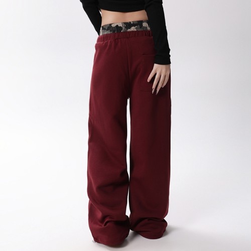 Vintage Double Waistband Wide Leg Pants | Cotton Blend | Street Fashion | OEM Streetwear