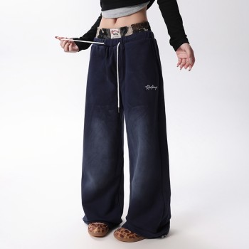Vintage Double Waistband Wide Leg Pants | Cotton Blend | Street Fashion | OEM Streetwear