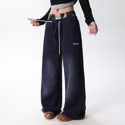 Vintage Double Waistband Wide Leg Pants | Cotton Blend | Street Fashion | OEM Streetwear