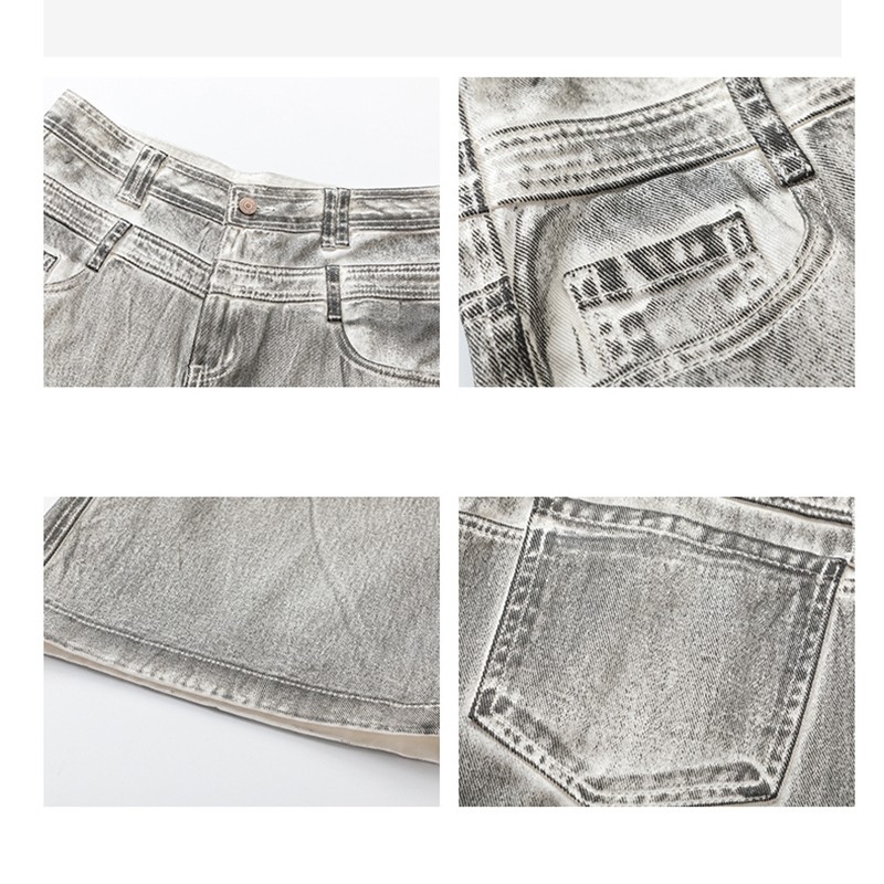 American Double-Waist Straight-Cut Jeans