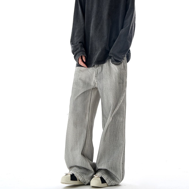 American Double-Waist Straight-Cut Jeans