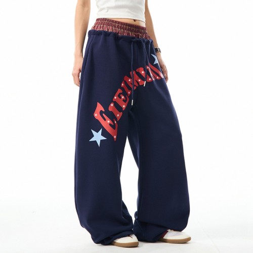 Vintage Letter Print Sweatpants | Cotton Poly Blend | Street & Loungewear | Custom Streetwear