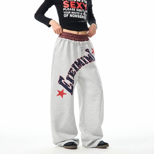 Vintage Letter Print Sweatpants | Cotton Poly Blend | Street & Loungewear | Custom Streetwear