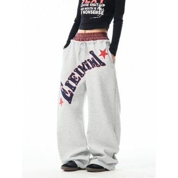 Vintage Letter Print Sweatpants | Cotton Poly Blend | Street & Loungewear | Custom Streetwear