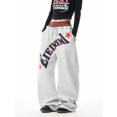 Vintage Letter Print Sweatpants | Cotton Poly Blend | Street & Loungewear | Custom Streetwear