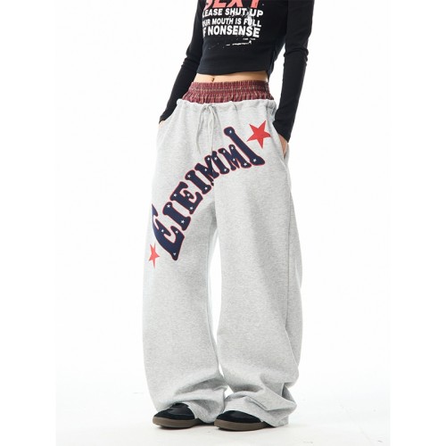 Vintage Letter Print Sweatpants | Cotton Poly Blend | Street & Loungewear | Custom Streetwear