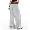 Vintage Dual-Waist Striped Sweatpants | Loose Fit |Street & Sport Style | OEM Streetwear