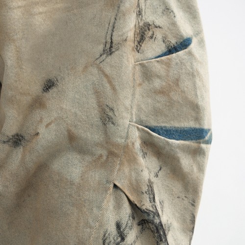 Heavy Mud-Dyed Curved-leg Jeans | Vintage Dirty Wash | 100% Cotton | Custom Streetwear Manufacturer