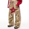 Camouflage Frayed Patchwork Wide-Leg Pants | Vintage Wash | Custom Streetwear Manufacturer