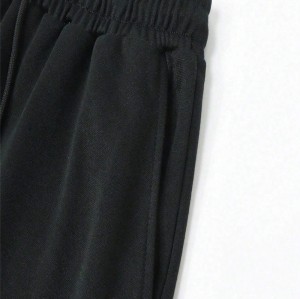 Men's Black Wide-Leg Sweatpants | Double-Waist and Fray-Detail | Urban Streetwear | OEM Streetwear