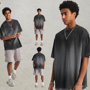 Men's Spray-Dye Vintage Short Sleeve T-Shirt | Washed and Distressed |Custom Streetwear Manufacturer