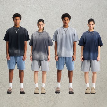 American Trendy  Men's Splatter Spray Vintage Tee | Spray Ink and Washed Design | Custom Streetwear