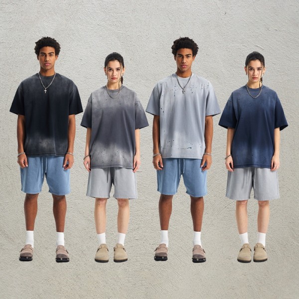 American Trendy  Men's Splatter Spray Vintage Tee | Spray Ink and Washed Design | Custom Streetwear