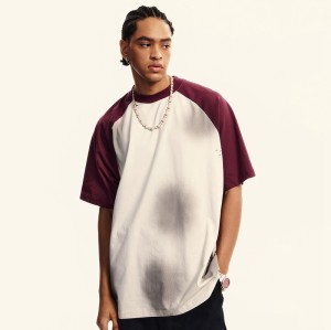 Distressed Vintage Color-Block T-shirt | Distressed Effect and Raglan Sleeves | Custom Streetwear