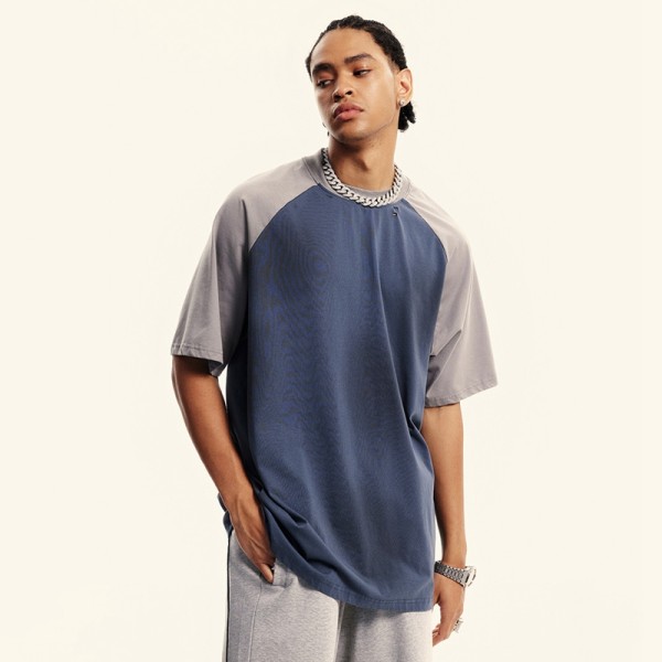 Distressed Vintage Color-Block T-shirt | Distressed Effect and Raglan Sleeves | Custom Streetwear