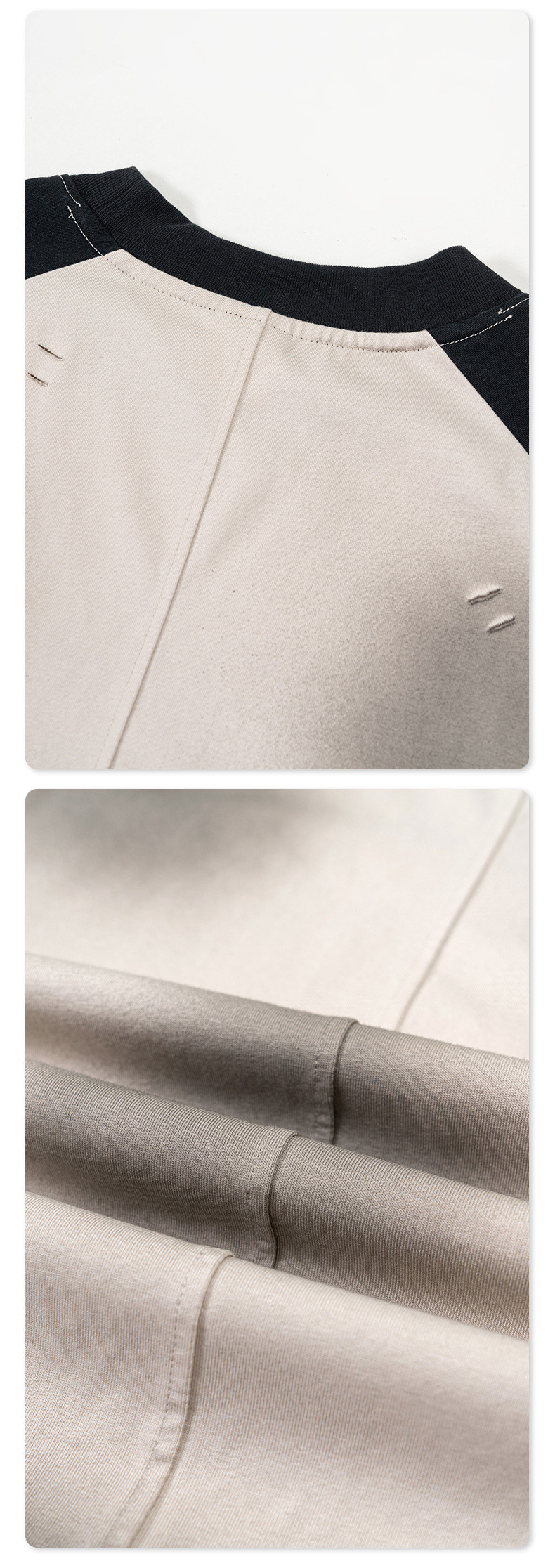 Distressed Vintage Color-Block T-shirt