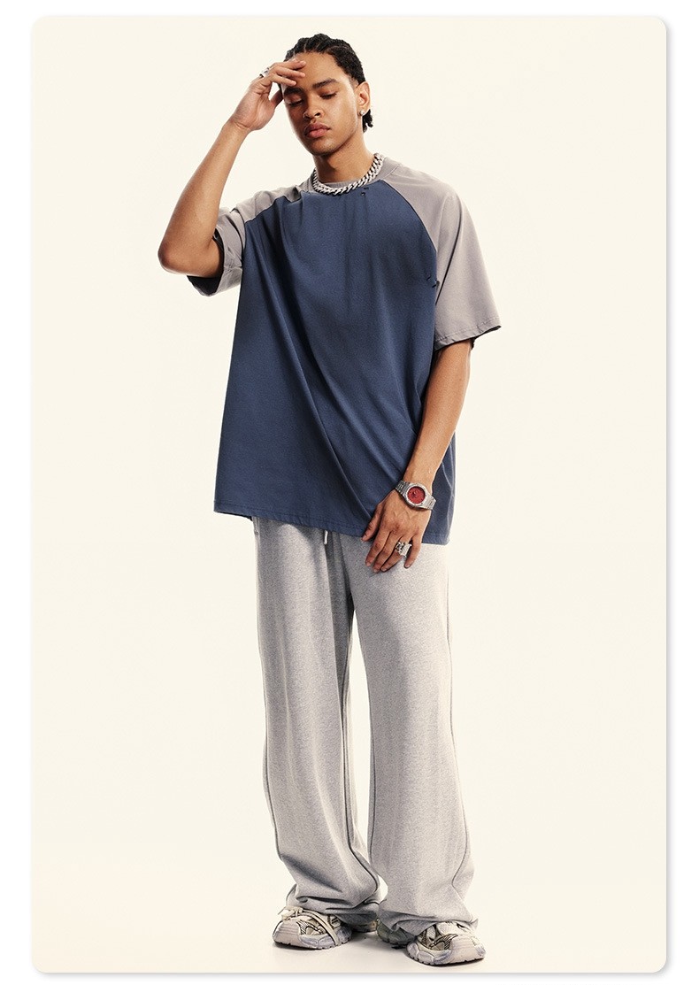 Distressed Vintage Color-Block T-shirt