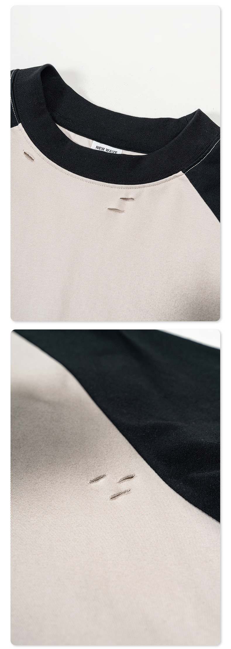 Distressed Vintage Color-Block T-shirt