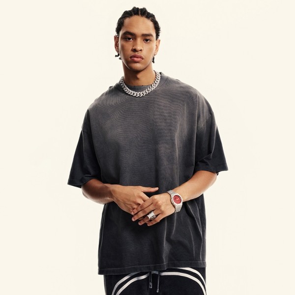 Summer Washed Cotton Oversized Tee | Vintage Distressed Design| Streetwear Style | OEM Streetwear