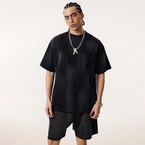 American Trendy Sun Faded Tee | Light Abrasion and Dual-Cotton | Oversized fit | OEM Streetwear