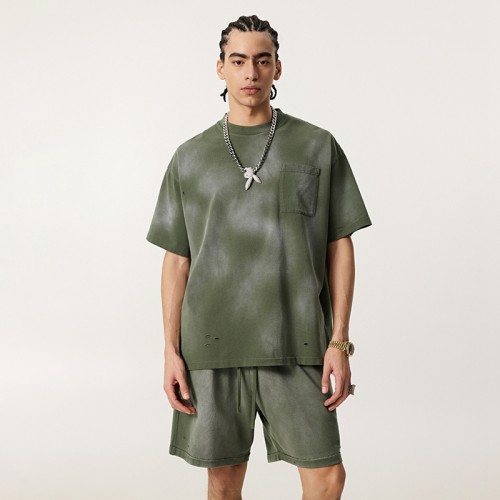 American Trendy Sun Faded Tee | Light Abrasion and Dual-Cotton | Oversized fit | OEM Streetwear