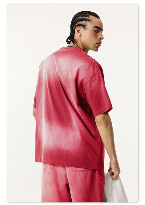 Custom Sun Faded Wash T shirt | Pure Cotton and Oversized Fit | Summer Street Style | OEM Streetwear