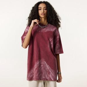 Oversized Washed Tee | Sprayed and Fade Effect | Pure Cotton Relaxed Fit | Custom Streetwear