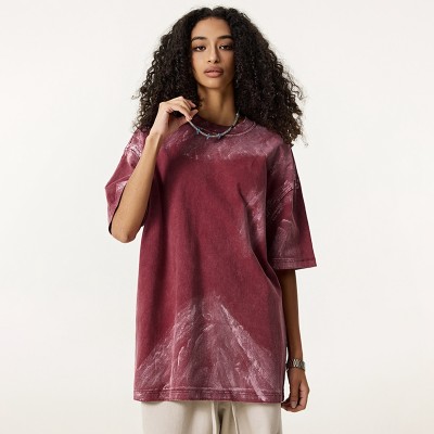 Oversized Washed Tee | Sprayed and Fade Effect | Pure Cotton Relaxed Fit | Custom Streetwear