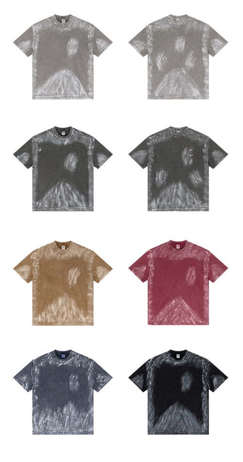 Oversized Washed Tee | Sprayed and Fade Effect | Pure Cotton Relaxed Fit | Custom Streetwear