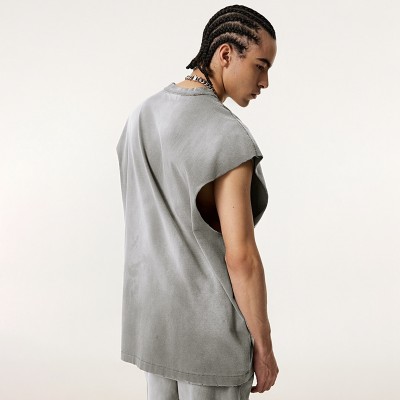 American Distressed Sleeveless Vest | Ripped and Frayed Edge | Athletic Street Style | Custom Streetwear