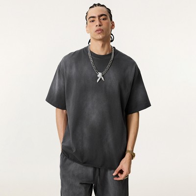 Vintage Sun Faded Oversized T shirt | Pure Cotton and Raw Edge | Summer Street Style | OEM Streetwear