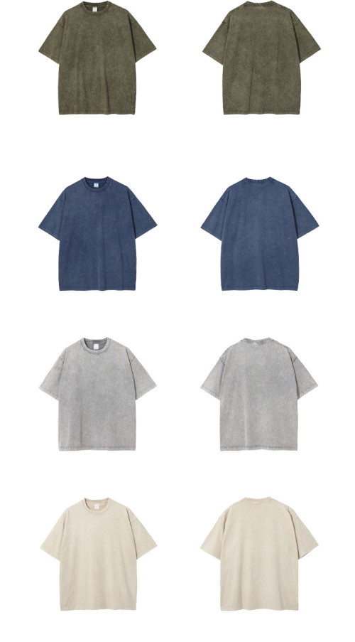 Snow Acid Wash Vintage T shirt | Vintage High-Street Style | Cotton Short Sleeve | Custom Streetwear