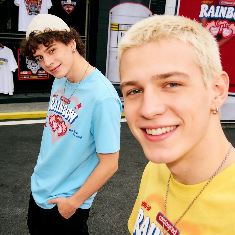 Rainbow Heart Pure Cotton T-shirt