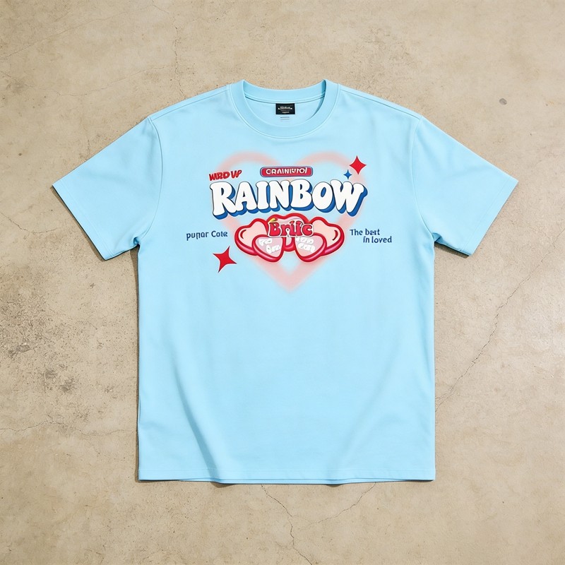 Rainbow Heart Pure Cotton T-shirt