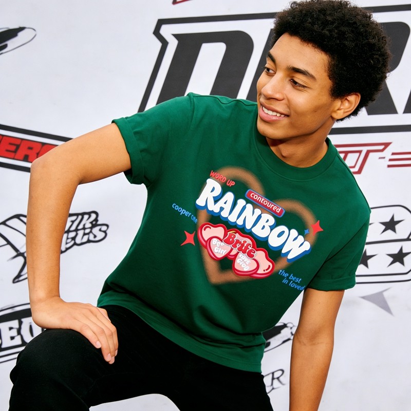 Rainbow Heart Pure Cotton T-shirt