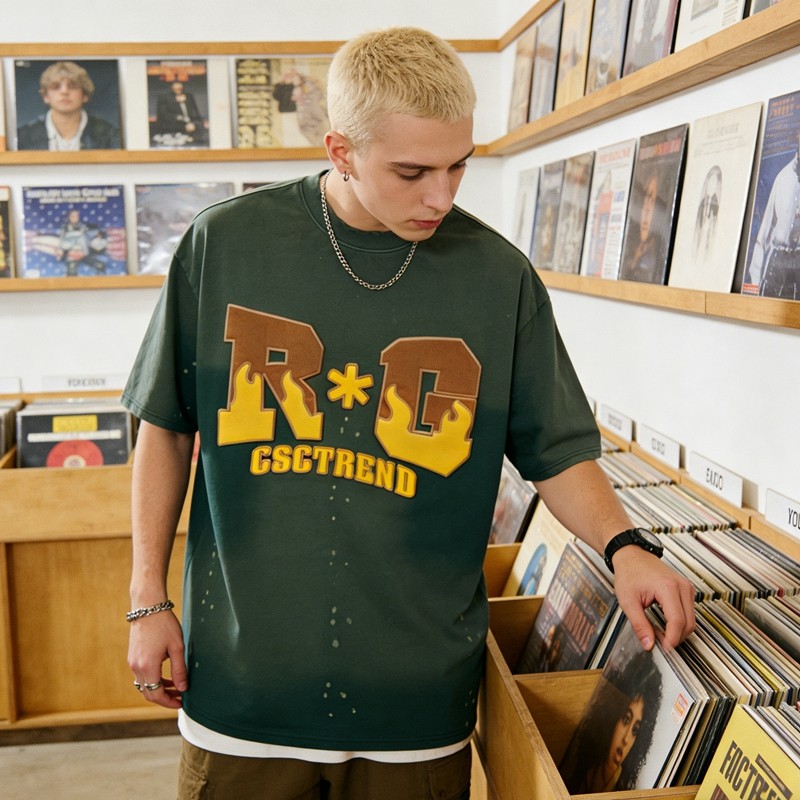 Sun Faded Splatter Paint Puff Print T-shirt