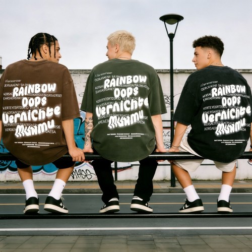 Vintage Wash 3D Puff Print T-shirt | Cotton | Streetwear Style | Custom Clothing Manufacturer