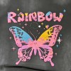 Distressed Washed Rainbow Butterfly Tee | Screen Printing and Puff Print | Custom Streetwear Manufacturer