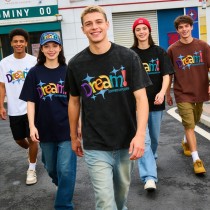 Distressed Washed Colorful Dream Embroidered T-Shirt | Pure Cotton and Oversized Fit | Custom Streetwear