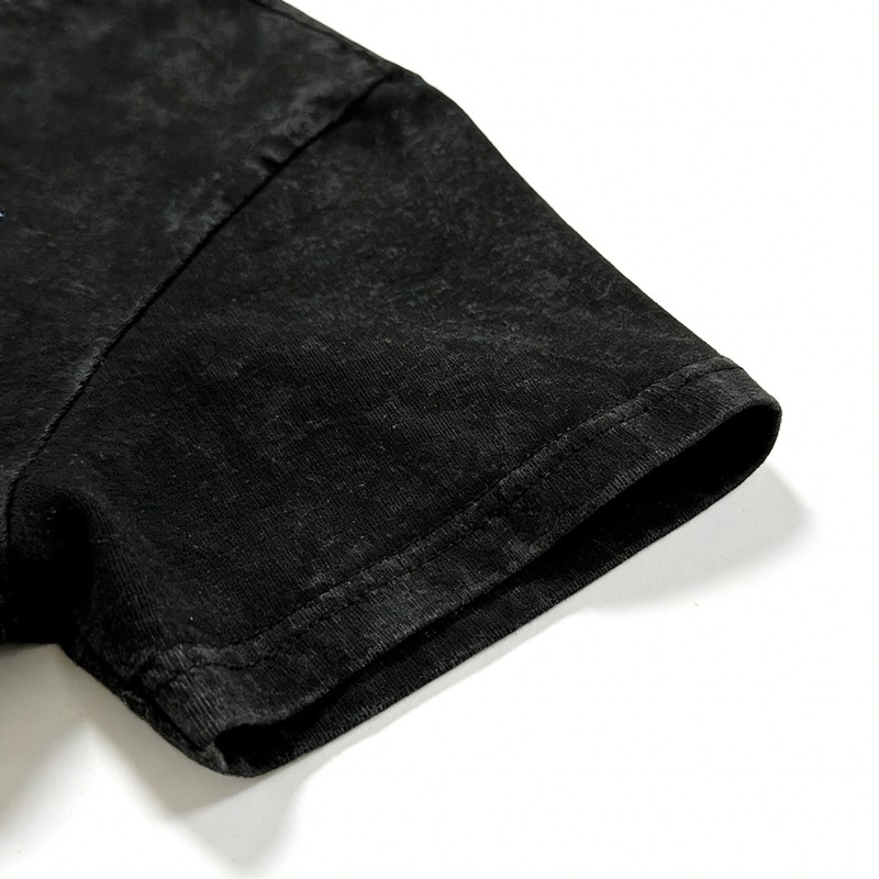 Distressed Washed Colorful Dream Embroidered T-Shirt 