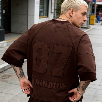 Applique Number 07 Streetwear T-Shirt | Heavyweight Cotton | Oversized Fit | OEM Streetwear