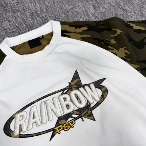 3D Embroidery Camo Raglan T-Shirt | Patchwork Sleeve | Cotton Blend | Custom Streetwear Manufacturer