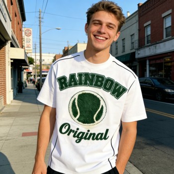 Towel Embroidery Cotton T-Shirt | 100% Cotton | Varsity Streetwear | OEM Streetwear