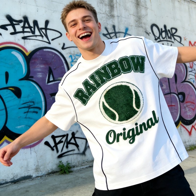 Towel Embroidery Cotton T-Shirt