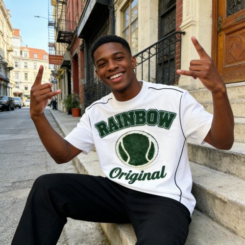 Towel Embroidery Cotton T-Shirt | 100% Cotton | Varsity Streetwear | OEM Streetwear